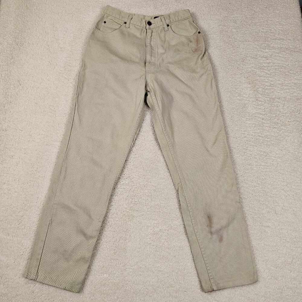 Eddie Bauer Jeans Women's Size 12 Cream‎ Wide Leg High Waisted Mom 90s